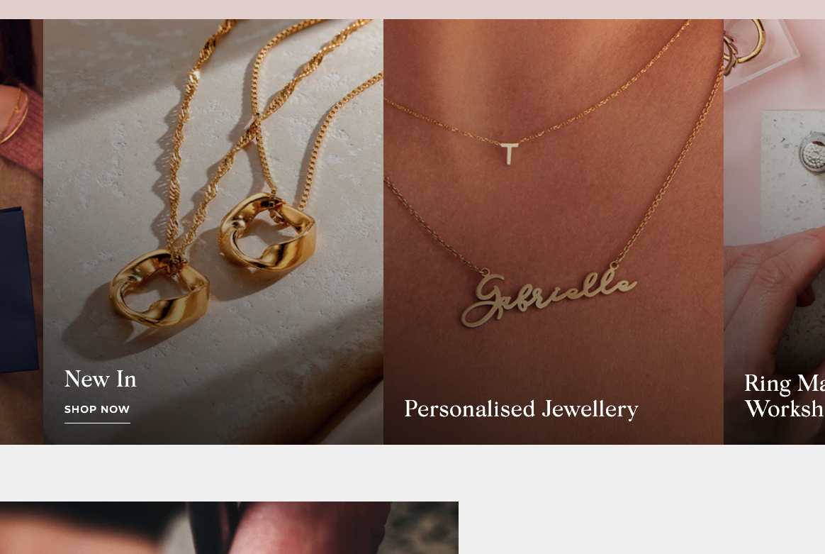 Screenshot of frontpage of posh totty website